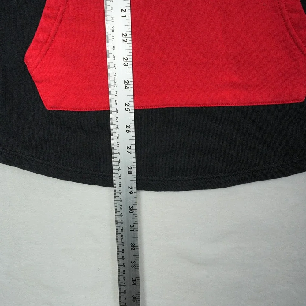 True Religion Mens Black Red Colorblock Short Sleeve Hoodie‎ Popfly PLVR Medium